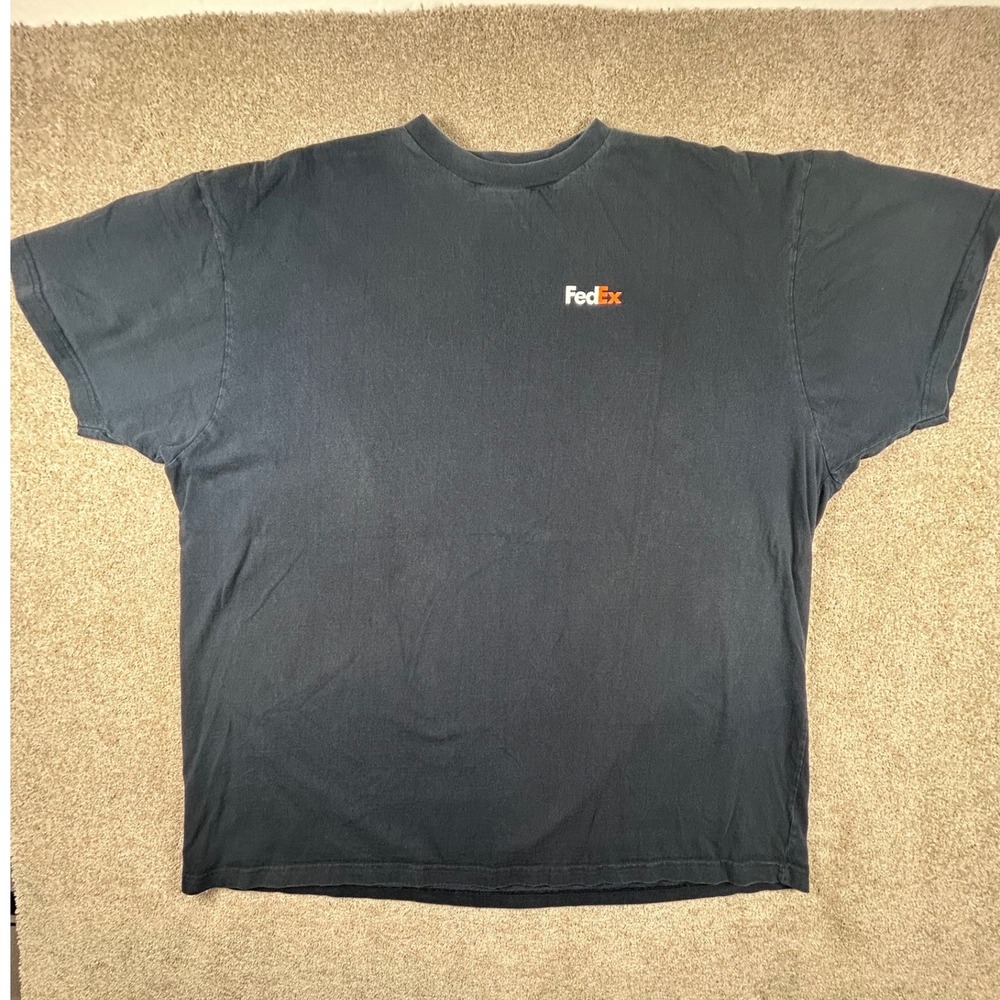 FedEx VF Imagewear Mens 4XL T-Shirt Navy Blue Short Sleeve Cotton Logo Tee 1232